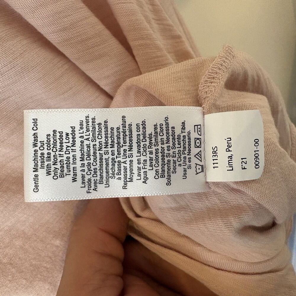 Nation LTD Puff Sleeve Pima Cotton Slub Long Sleeve Sz S - Picture 5 of 5